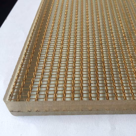 Decorative Architectural Stainless Steel Laminated Bronze Glass Mesh