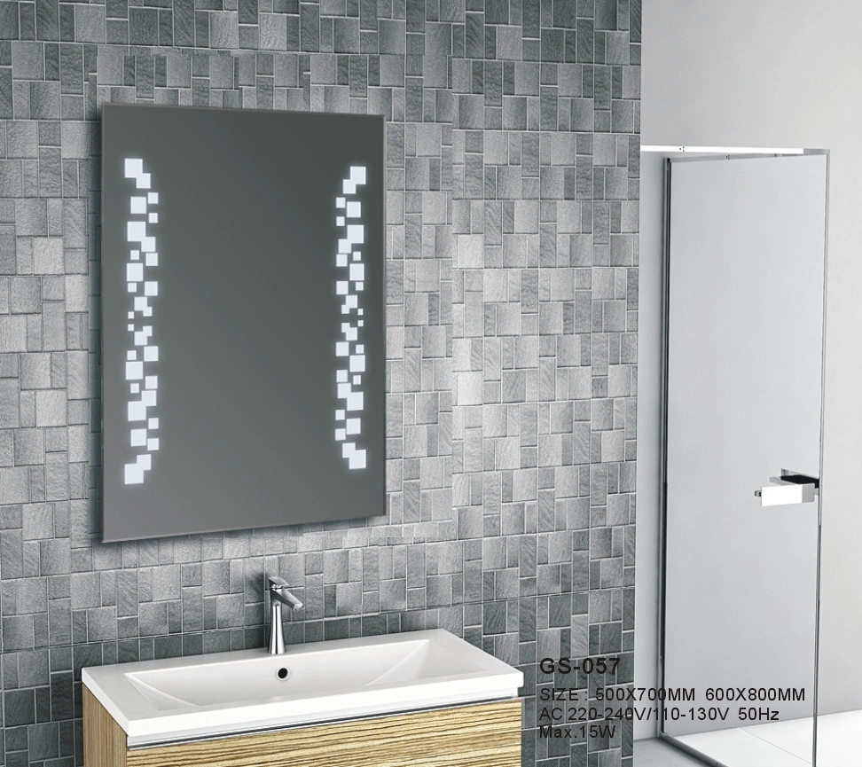Silver Wall LED Bathroom Furniture Laminated Mirror Smart Float Glass