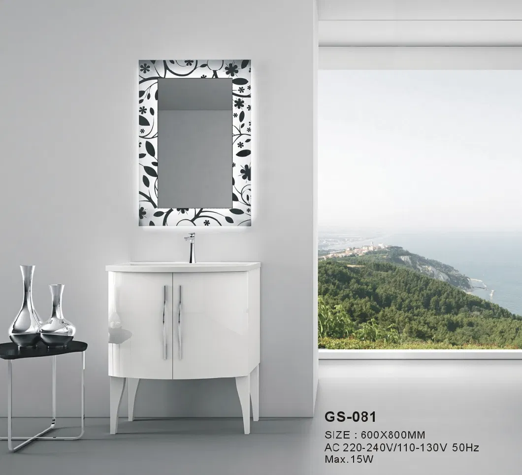Wall Makeup LED Laminated Bathroom Furniture Float Mirror Smart Glass