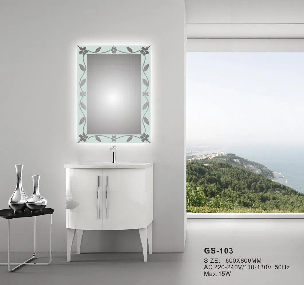 Home Decortive Wall LED Laminated Bathroom Furniture Mirror Smart Glass