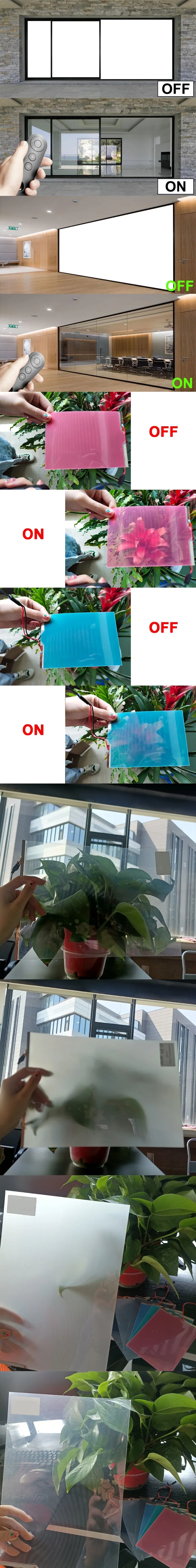 Top Quality Self Adhesive Privacy Smart Electronic Glass Pdlc Switchable Film Sample A4 Size