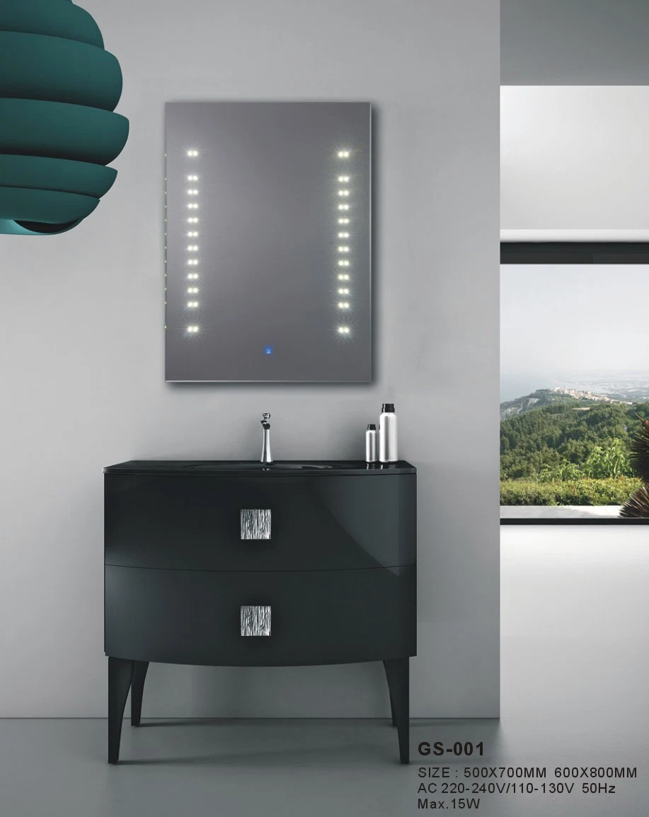 Hotel Silver Wall Decorative LED Bathroom Smart Vanity Laminated Glass