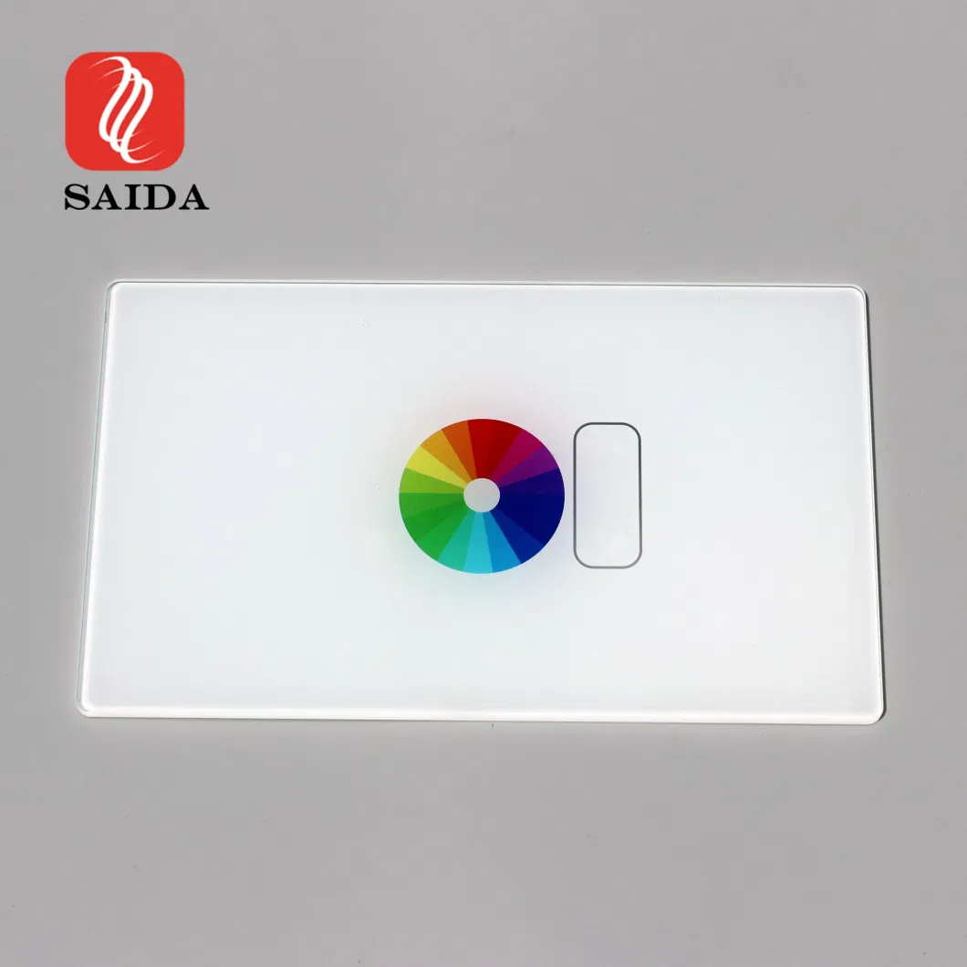 Smart Home Touch Light Switch Wall Socket Frame 2mm 3mm Toughened Tempered Glass Panel with Black Paint Custom Silkscreen Printing IR Window